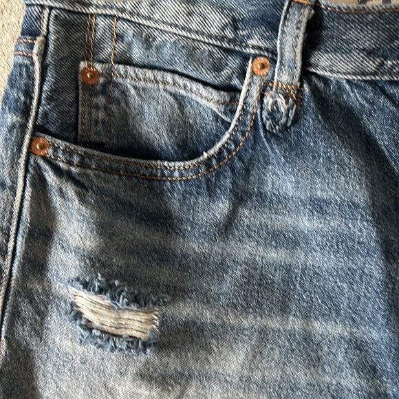 FP Free People Denim Shorts Distressed We The Free 28 Cotton Button Fly Medium - Picture 2 of 8